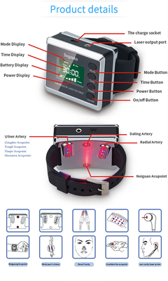 Estructura del reloj de la terapia del laser de la hipertensión en batería de litio